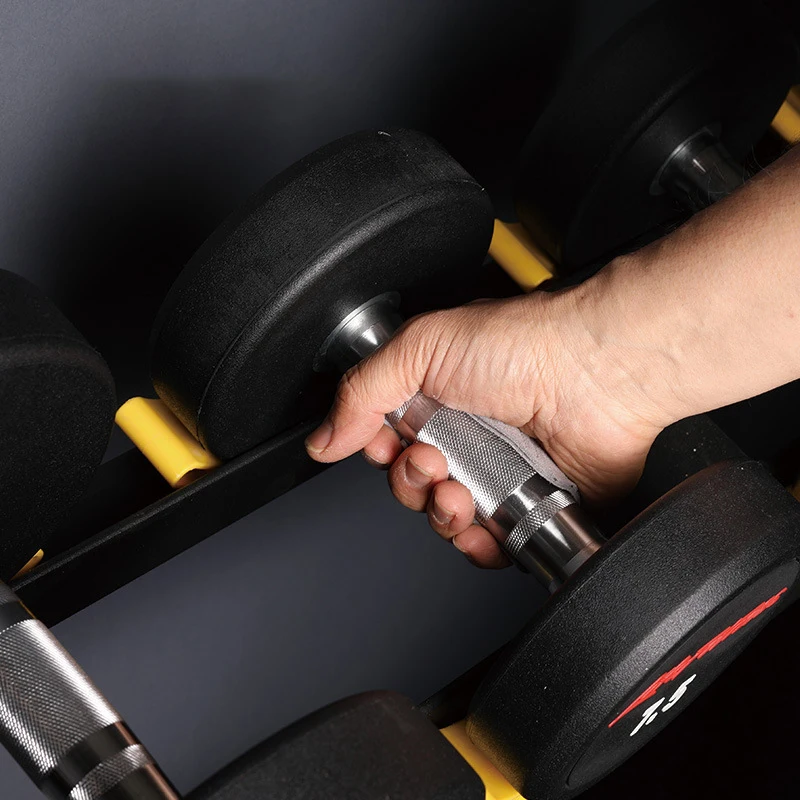 Description Picture 6 of itemFour-fingers Fitness Gloves Gym Barbells Weightlifting Cowhide Gloves Anti-slip Wear-resistant Palm Protect Workout Hand Support