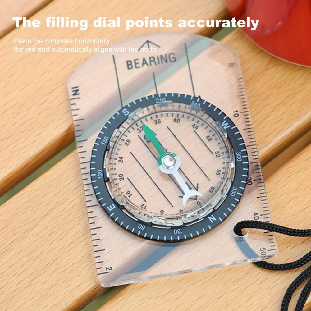 

Outdoor Survival Compass High Transparent Portable Hiking Backpacking Survival Map Reading Accurate Pointing Compass for Outdoor