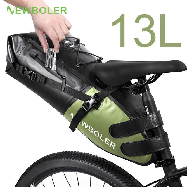 NEWBOLER – sac de selle de vélo étanche de grande capacité 13l, sacoche  arrière pliable pour vtt