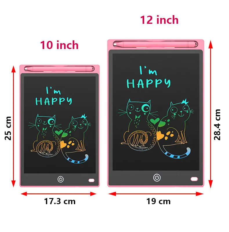 어린이용 10/12인치 LCD 쓰기 태블릿, 휴대용 전자 낙서 그림판, 용 재사용 가능 스케치패드