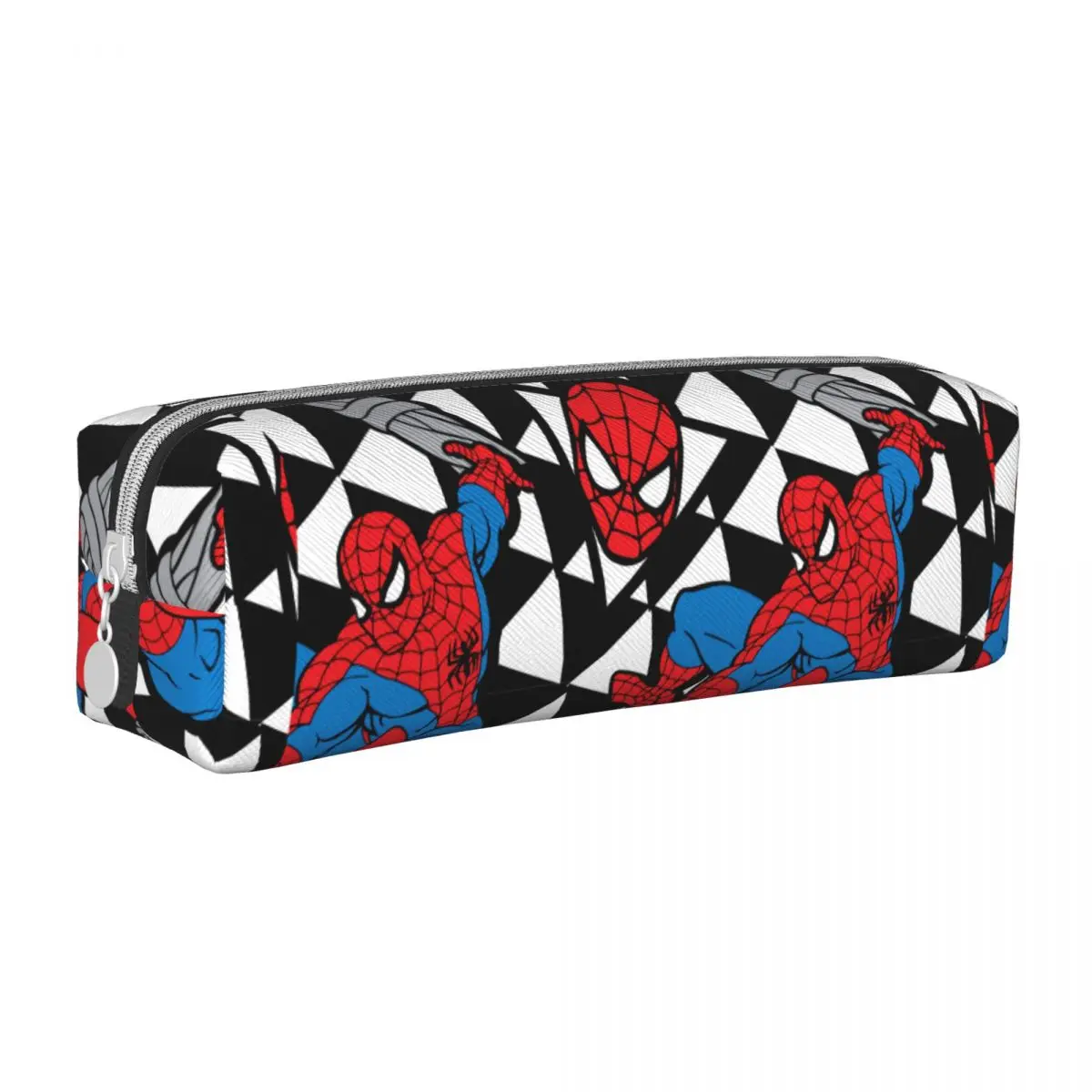 

Spider Man Retro Geometric Character Pattern Pencil Case Pen Holder Bag Student Large Storage Students School Gift Pencil Box