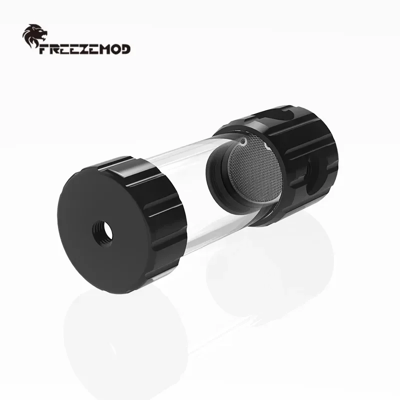 FREEZEMOD 투명 컴퓨터 원통형 수냉 저수조, 내장 여과 PC 쿨러 포함, OD50MM POM 물 탱크