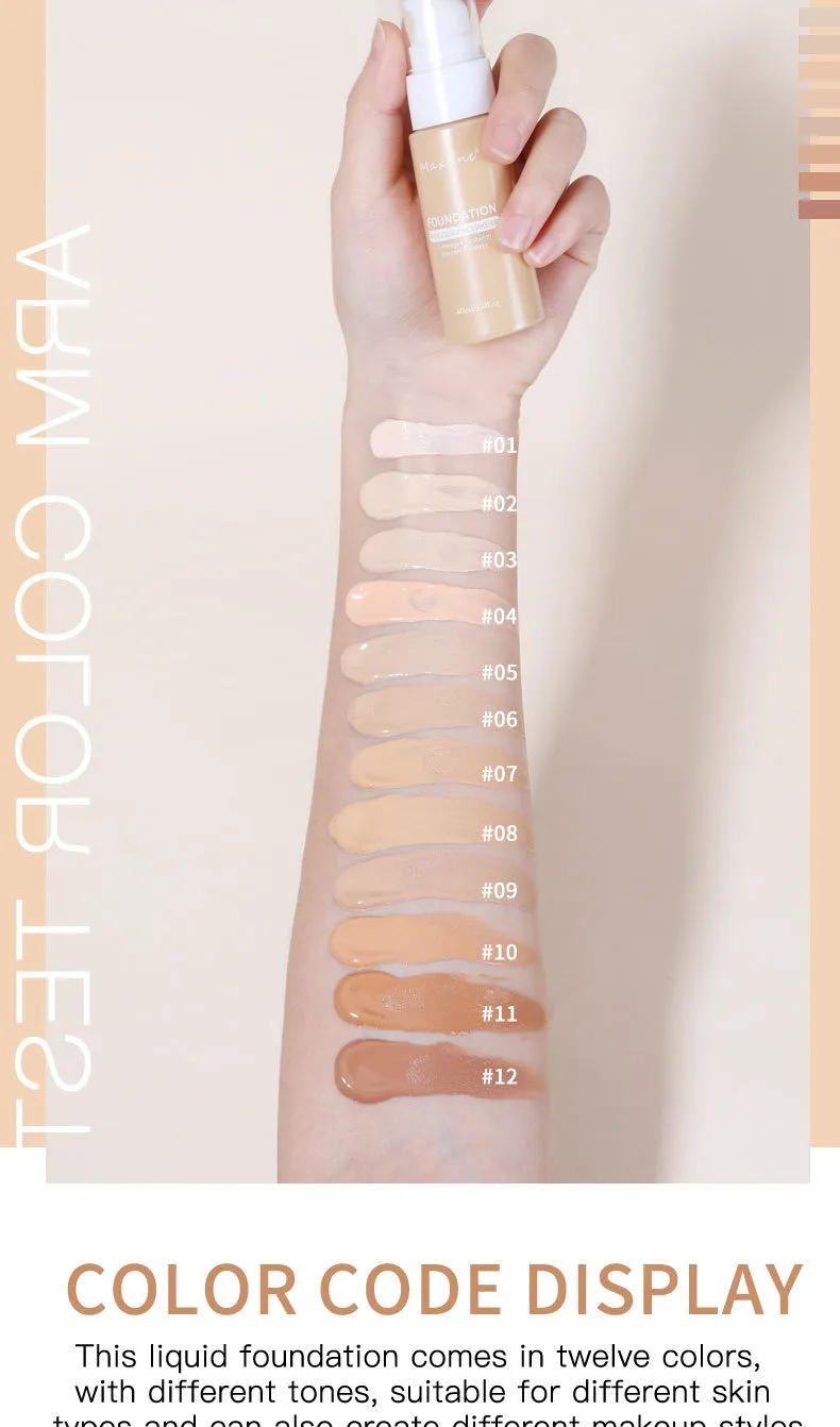 Description Picture 5 of item30ml Matte Liquid Foundation Effective Concealer Waterproof Makeup Primer Oil Control BB Cream Full Coverage Dark/Light Skin