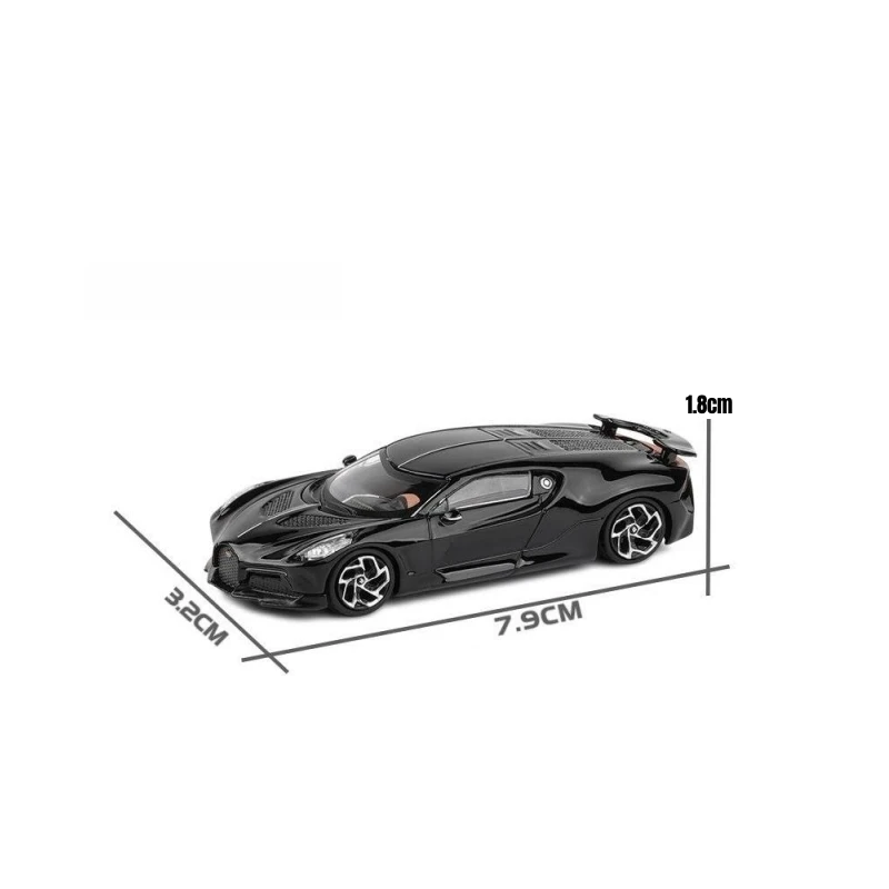 1/64 Bugatti Divo Chiron EB110 Centodieci La Voiture Noire Toy Car JKM Miniature Model Free Wheels Diecast Alloy Collection Gift 2