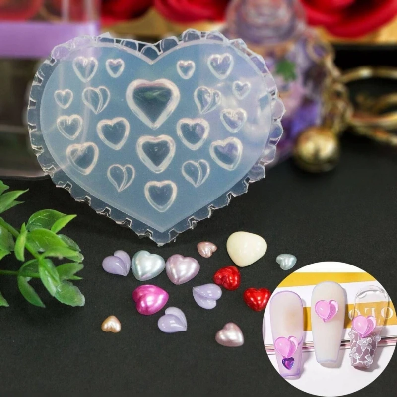 1Pc 3D Silicone Nail Pressing Mold DIY Nail Beauty Charm Reusable Fashion Versatile Bow Love Kawaii Small Fish Nail Art 2