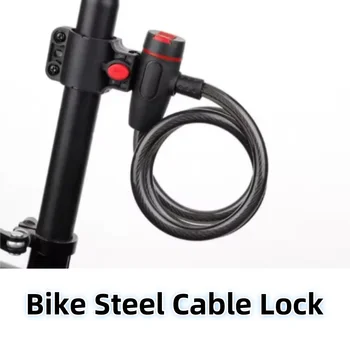 Bike Steel Cable Lock with Mounting Bracket Bicycle Steel Wire Lock High Security Mountain Bike Safety Lock for MTB Road Bike