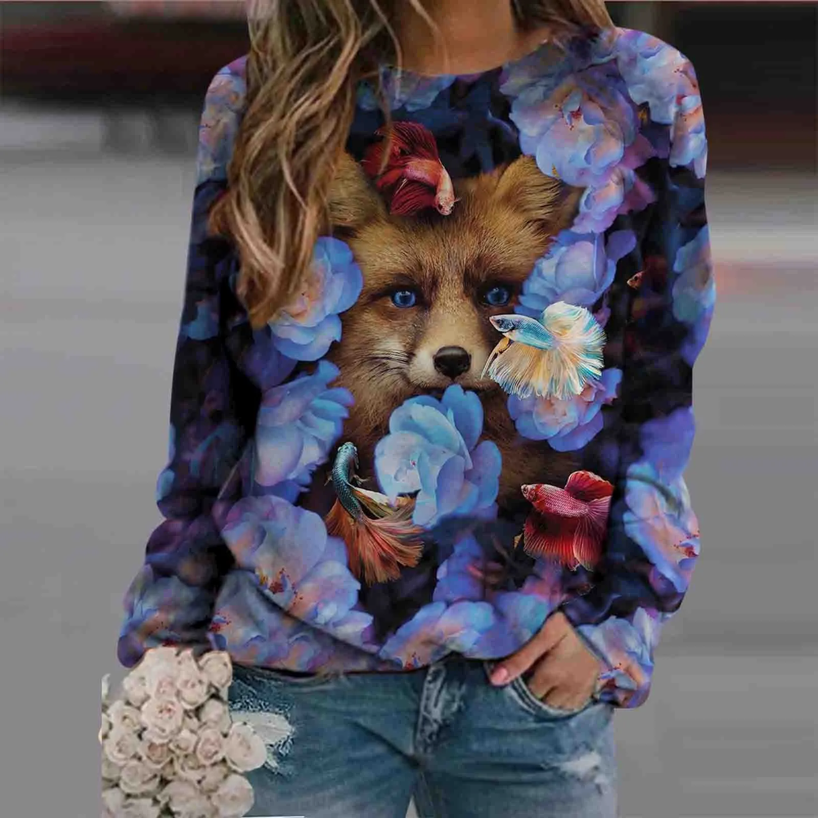 

Pullovers Womens 3d Cat Printed Kawaii Clothing Ladies Spring Autumn Winter Hoodies Woman Female O-neck Casual Sweatshirts Tops