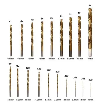 230Piece/set Titanium Coated Twist Drill Bit Set, 135° Tip Metric 1.0-10mm for Metalworking Woodworking Plastic Drilling Etc 2