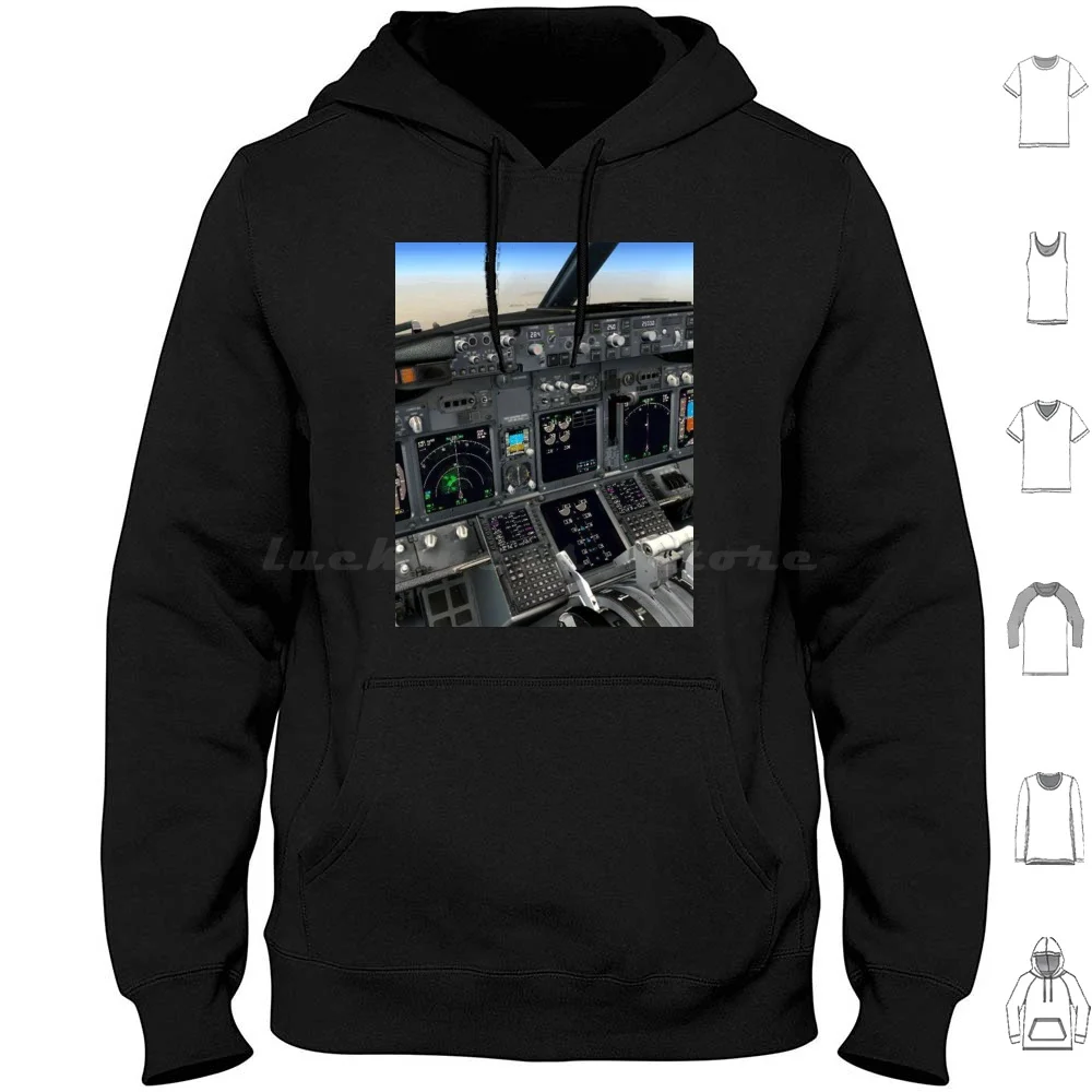 Flight Sim , 737 Flight Deck Felpa Con Cappuccio In Cotone A Maniche Lunghe Flight Sim Microsoft Flight Simulator 2021 Flight Simulator