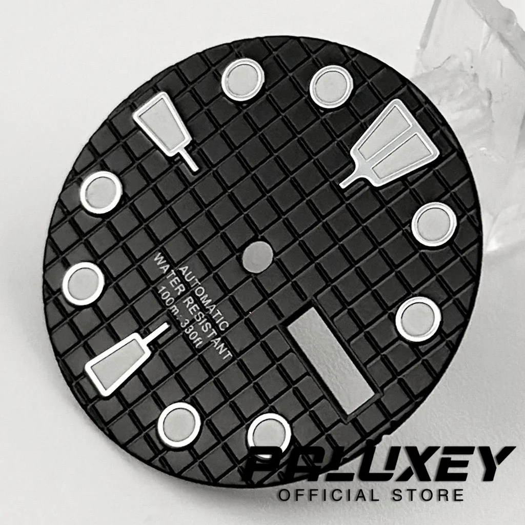 Watch Dial Accessories NH36 29MM Waffle Dial Dual Calendar Suitable For NH36 Automatic Movement Green Luminous