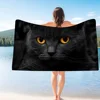 Black Cat Cartoon Beach Towel Cute Kawaii Room Decor Bath Girls Children Hand Towels For Bathroom Shower 4
