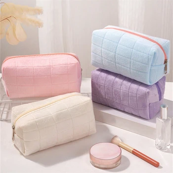 1pc peluche borsa per cosmetici da donna borsa per trucco rossetto astuccio per studenti pennelli per trucco da viaggio borsa per cosmetici 1