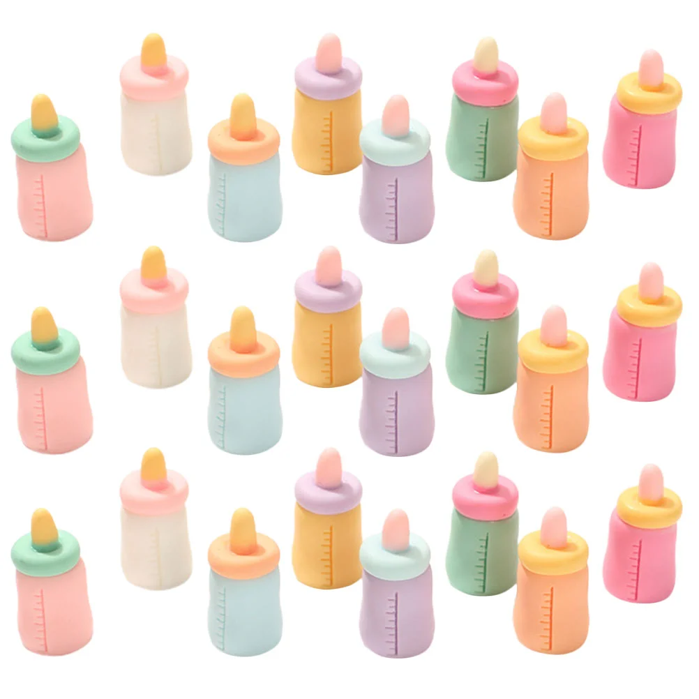 

24 Pcs Mini Simulation Feeding Bottle Decor Model Bottles Indoor Minihouse Toys Cognitive Pretend Resin Educational Child Fake