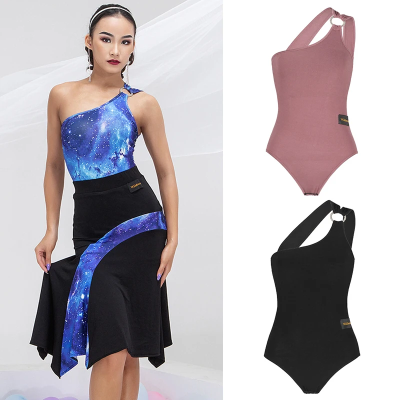 Adults Latin Dancing Top For Women Oblique Shoulder Tops Female Latin