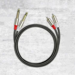 Premium Dual 1/4 TS to RCA Stereo Audio Cable for Home Theater and Audio Equipment (2x6.35 to 2xRCA)