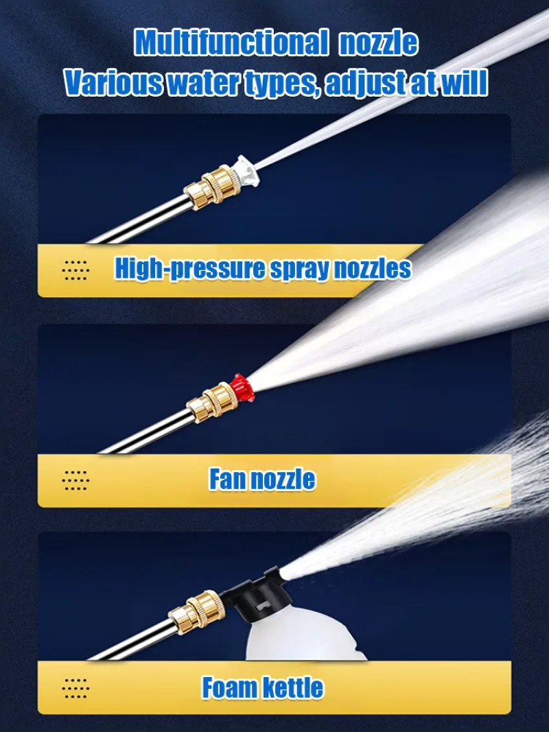 Water Gun Household Electric High-Pressure Car Wash Lithium Battery Wireless Portable Efficient Cleaning Tools