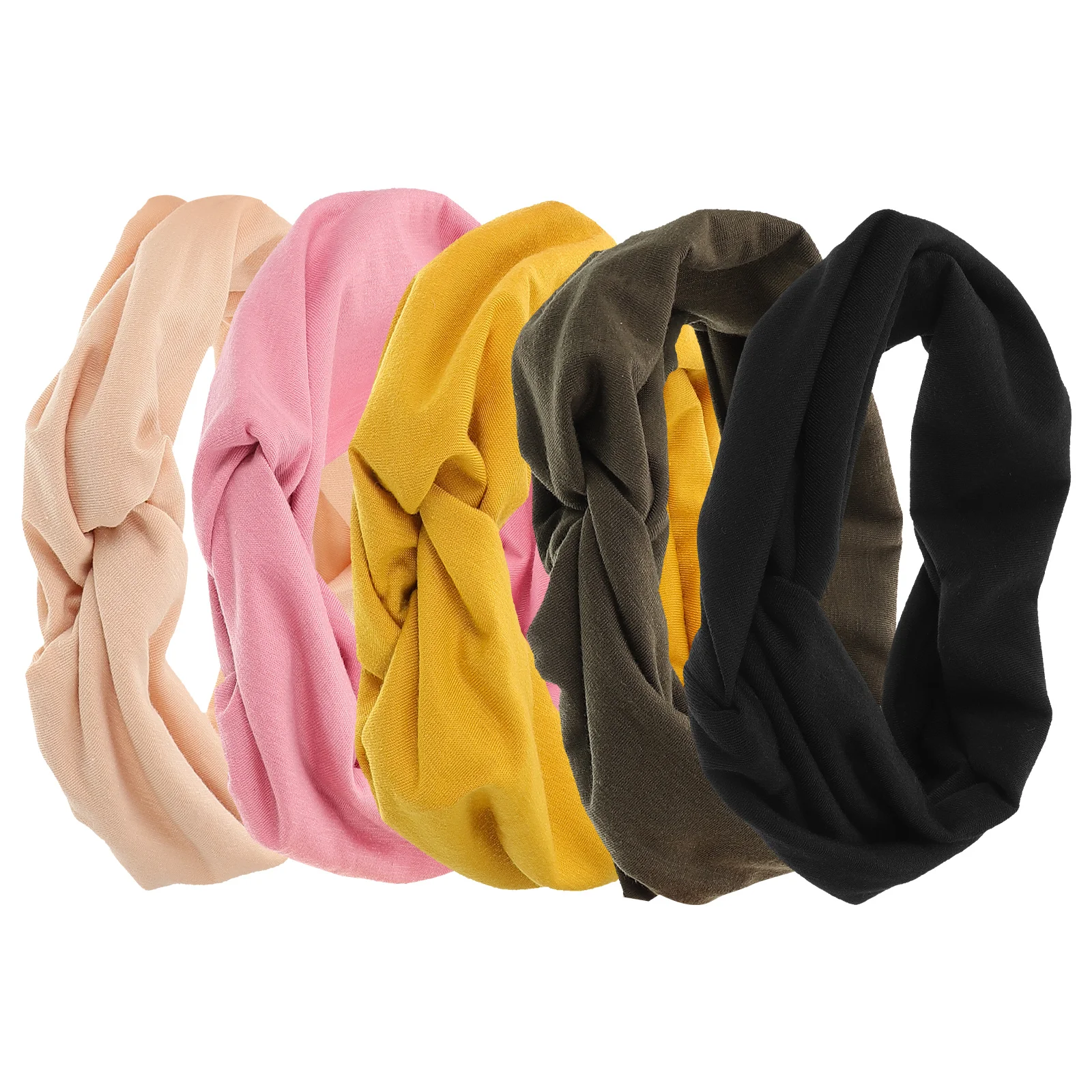 

5 Pcs Yoga Headband Bandanas Sweat Headbands for Women Cloth Sports Exercise Elastic Girl Hairbands