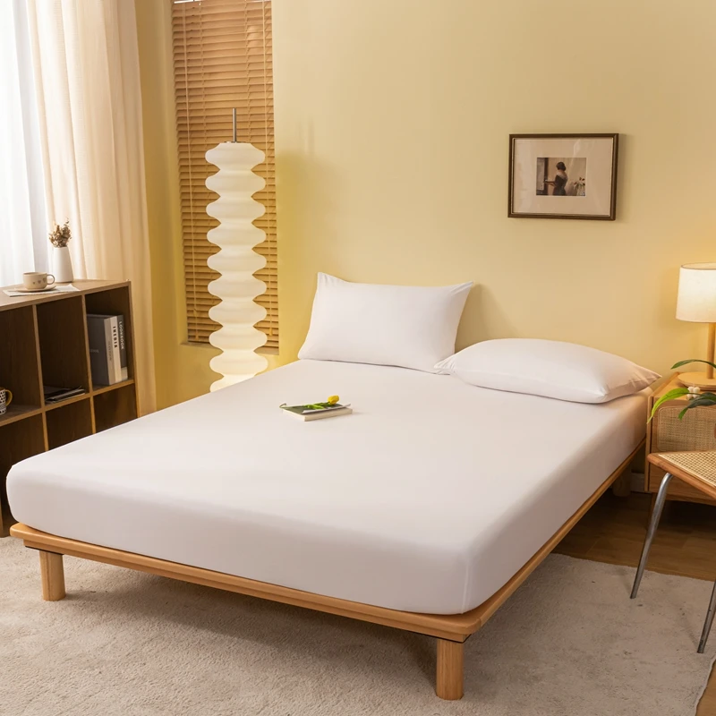 Solid Color Elastic Band Fitted Bedsheet Cover