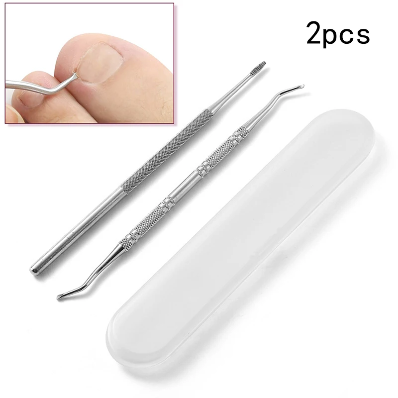 

2PCS Double Ended Ingrown Toe Correction Files Stainless Steel Toe Nail Care Manicure Pedicure Toenails Clean Foot Tools