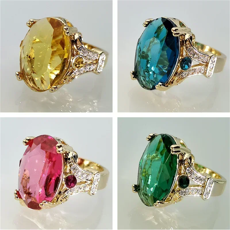 Women's Big Stone Ring Silver Zircon Wedding Rings Female Bride Love Engagement wedding rings