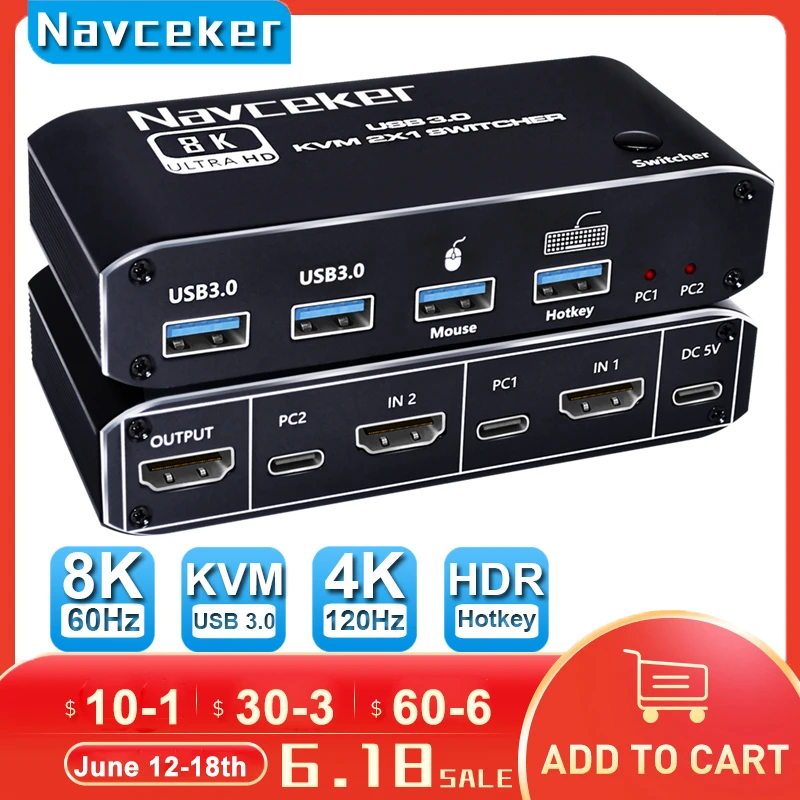 Kvm Switch Hdmi Mouse Keyboard | Kvm Switch Hdmi 2 Port Box | Navceker Hdmi 2 0 Switch Audio & Video Cables Aliexpress