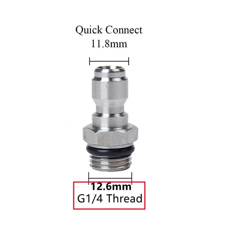 1/4 Inch Male Thread Quick Release Connector 14mm Adapter For Pressure Washer Sprayer Car Cleaning Tools-Connecting Snow Foam - View #5