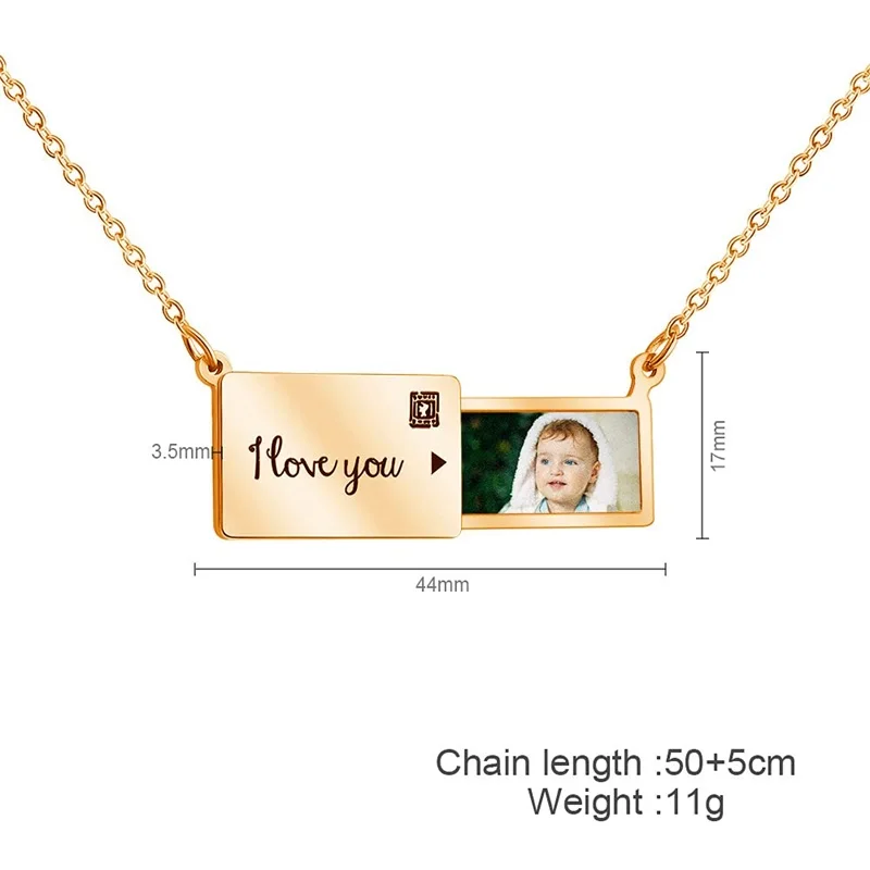 Envelope Locket Necklace with Picture 3 | Envelope Locket Necklace with Picture 6