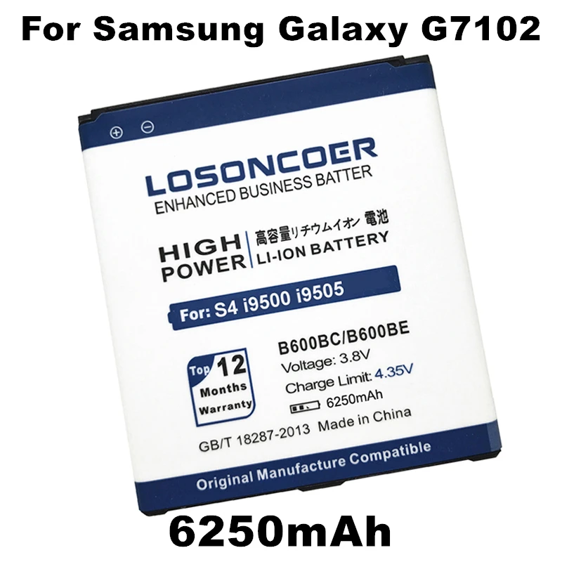 

6250mAh EB-B220AE for Samsung Galaxy Grand 2 G7102/G7106 EB-B220AC Battery for Grand 2 G7105 G7100/G7108 G7109 I9295 I9507V