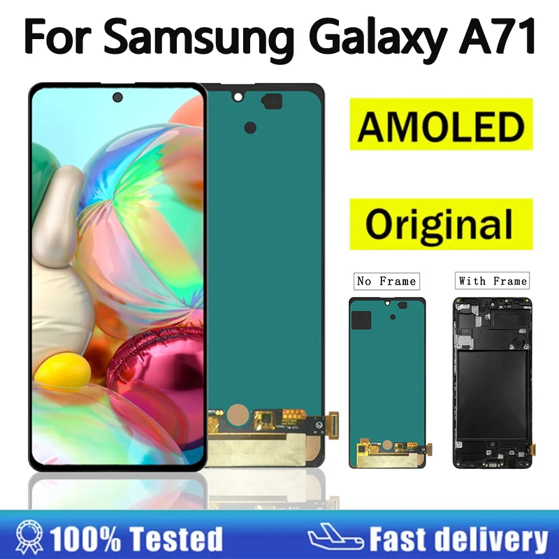 

6.7" AMOLED Original For Samsung Galaxy A71 A715 A715F A715FD LCD Display Touch Screen Digitizer For Galaxy A71 LCD Replacement