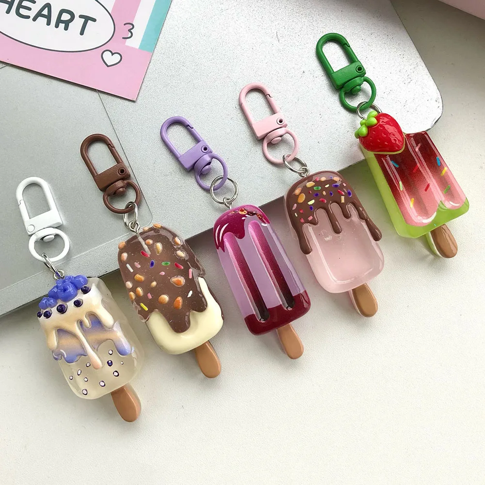 Exquisite Dopamine Sweet Fun Ice Cream Keychain – Fashionable Handbag Chain Accessory Gift