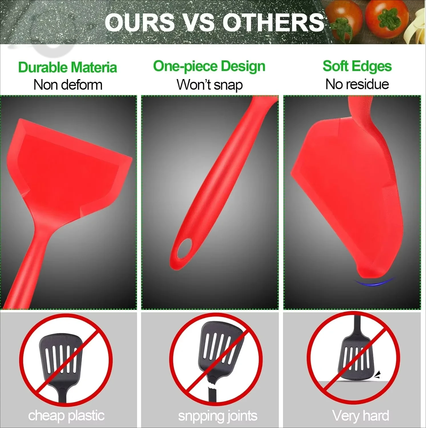 Wide Silicone Nonstick Turner Spatula 4