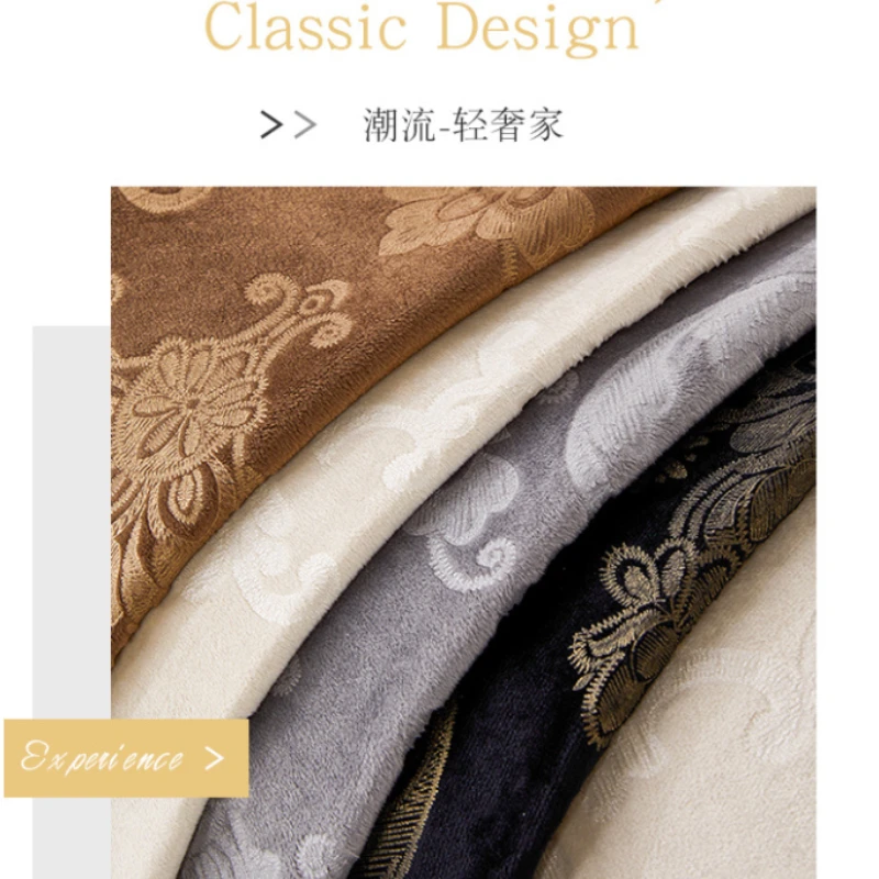 High-end Universal Sofa Cushion Cover black Fabric Soft Towel Gold Edge L Corner Seat Slipcover Chair Pad Living Room 4 Seasons 5