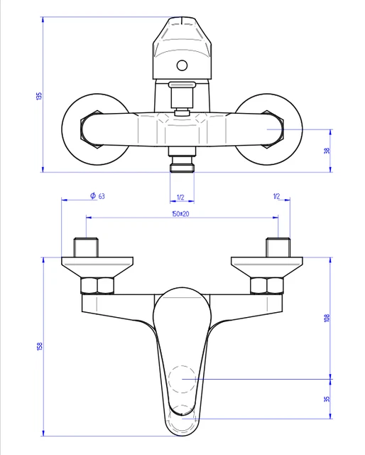 Mitigeur bain-douche chromé NF - MADI+