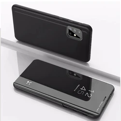 Luxury Flip Mirror Phone Case with Stand Holder - Enhanced Protection and Style for Samsung A57 (Black)