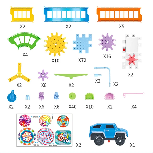 165 PCS Electric Gears 3D Model Building Kits Plastic Brick Blocks DIY Building Educational Toys For Children Kids Birthday Gift 5