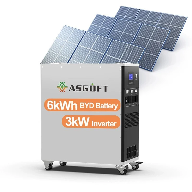 6.2KW 6.6KWH Solar Energy Storage Pure Sine Wave Inverter and Controller Integrated Machine Portable Power Source with Panels