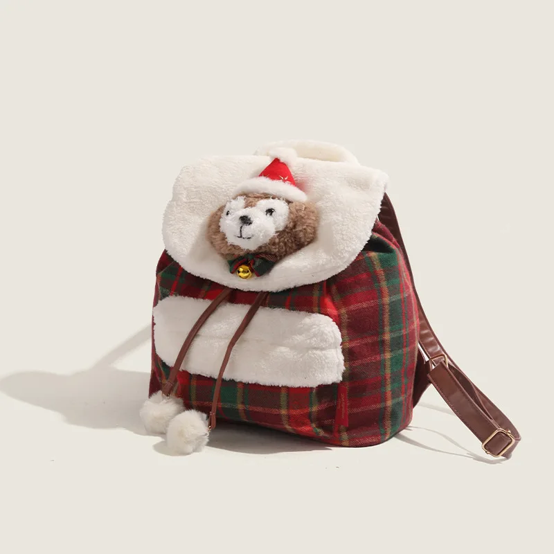 Backpack New Cartoon Autumn And Winter Shoulder Plaid Bag Casual Travel Impermeable Small Backpacks For Mini Waterproof Free