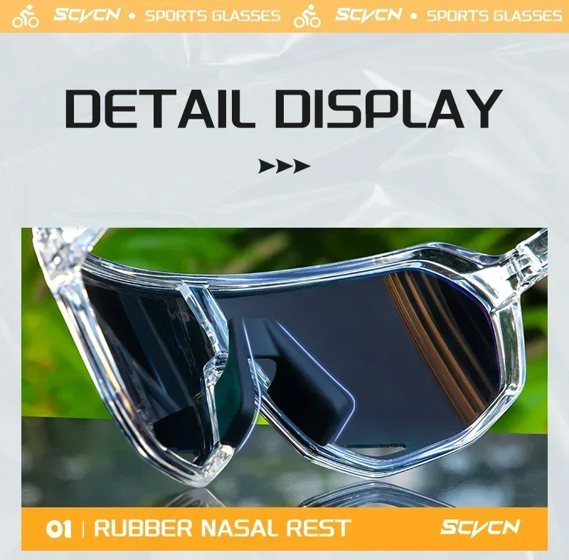 SCVCN Sport UV400 MTB Photochrome Fahrradbrille Fahrradbrille Sonnenbrille für Männer Sonne Mountainbike Fahrradbrille Brille – Detail 10