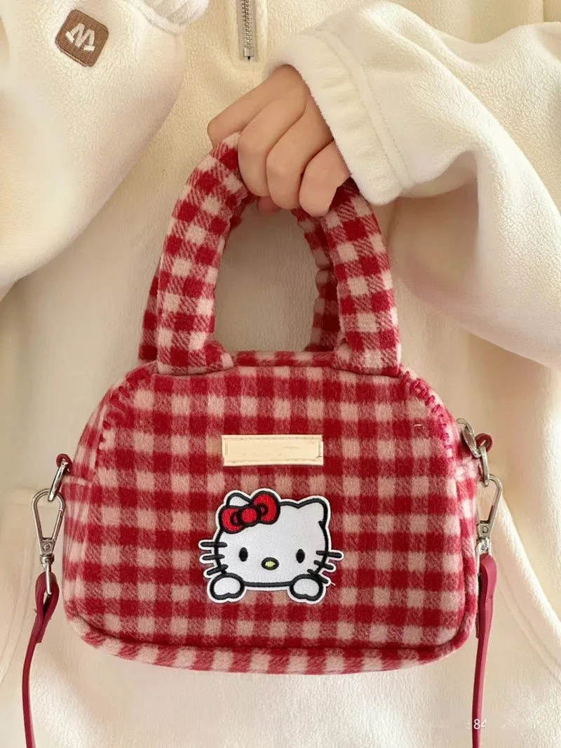 Y2k vintage girls Hello Kitty canvas messenger bag cute shoulder bag handbag  Hot