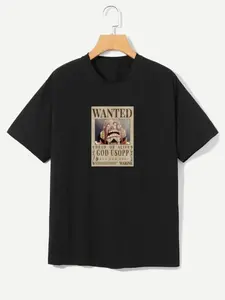 NAKAMA Футболка с Усоппом из аниме One Piece (Ван Пис) черный S