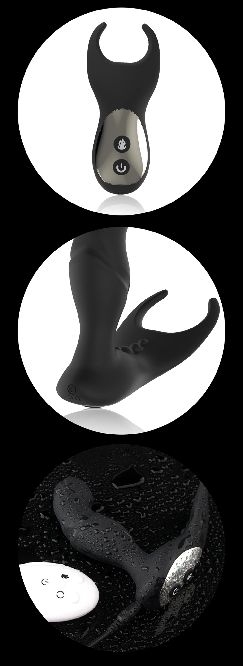 Prostata-Massage männlicher Vibrator Rotation Perlen Anal Plug Vibrator Silikon Verzögerung Ejakulation männlich Masturbat_voghion.com