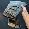 2024 Men's Fall Jeans Trendy Tapered Saggy Ankle-Tied Harem Pants Loose Light Straight-Leg Casual Long Pants 3
