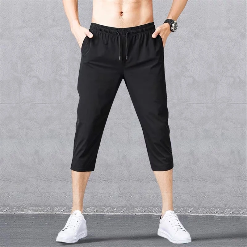 Breathable Sport Running Pants Men’s Casual Shorts w/ Pocket Loose Quick Dry Jogger Pant 3/4 Athletic Shorts for Summer 5