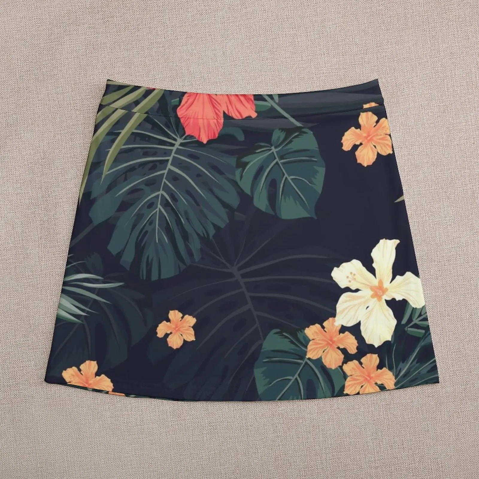 Dark tropical flowers Mini Skirt skirt for woman clothes for women