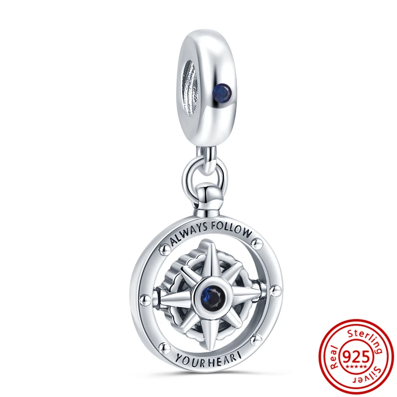 Fit Original Pandora Charms bracciali gioielli fai da te New Tiger Pixiu mitico Phoenix Compass Eye 925 argento perline a tre lati