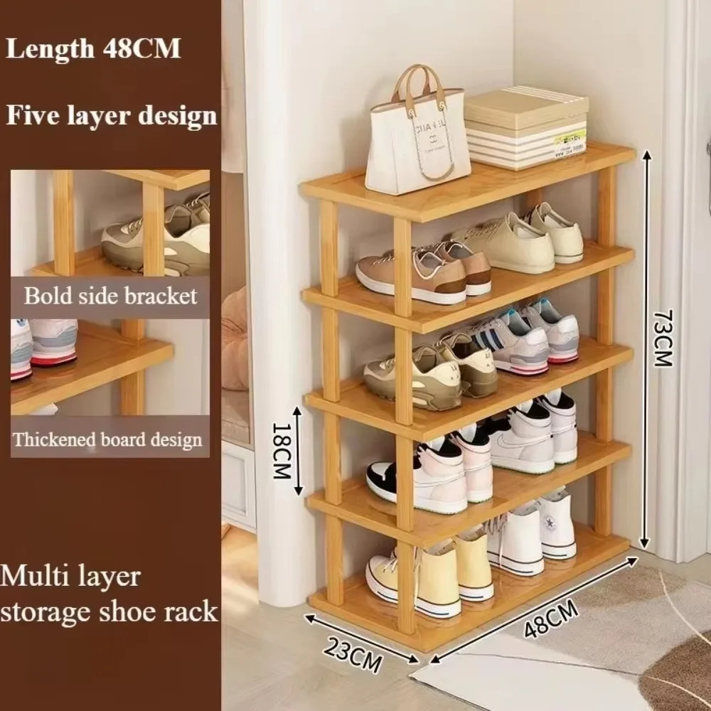 Bamboo Shoe Rack Multi-Layer Stackable Shoe Organizer Wall Corner Storage Racks Space Saving Shoes Cabinet Diy Storage Shelves shoe rack,shoe organizer,shoe cabinet
