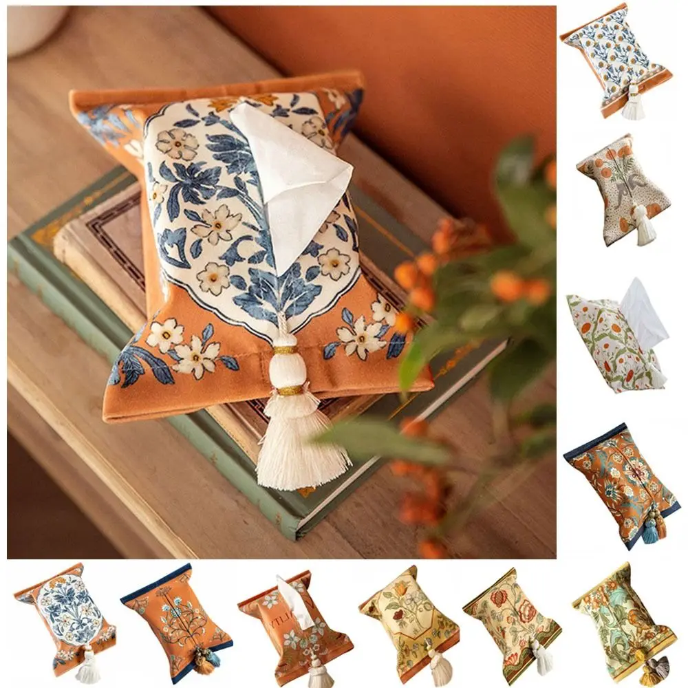 

Короткая плюшевая Сумочка для салфеток 18 х2, 4 см, ретро, прямоугольная американская коробка для салфеток, держатель, Цветочный, многоразовый, для гостиной