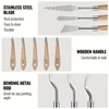 10Pcs Palette Knife Set, Stainless Steel Spatula Painting Knives, Wooden Handle Painting Pallet Knife Set for Oil Painting, Acry 3