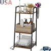 3-Tier Bathroom Organizer with Charging Station USB Ports and Hair Dryer Holder Multi-Functional Storage Shelf Home Use 1