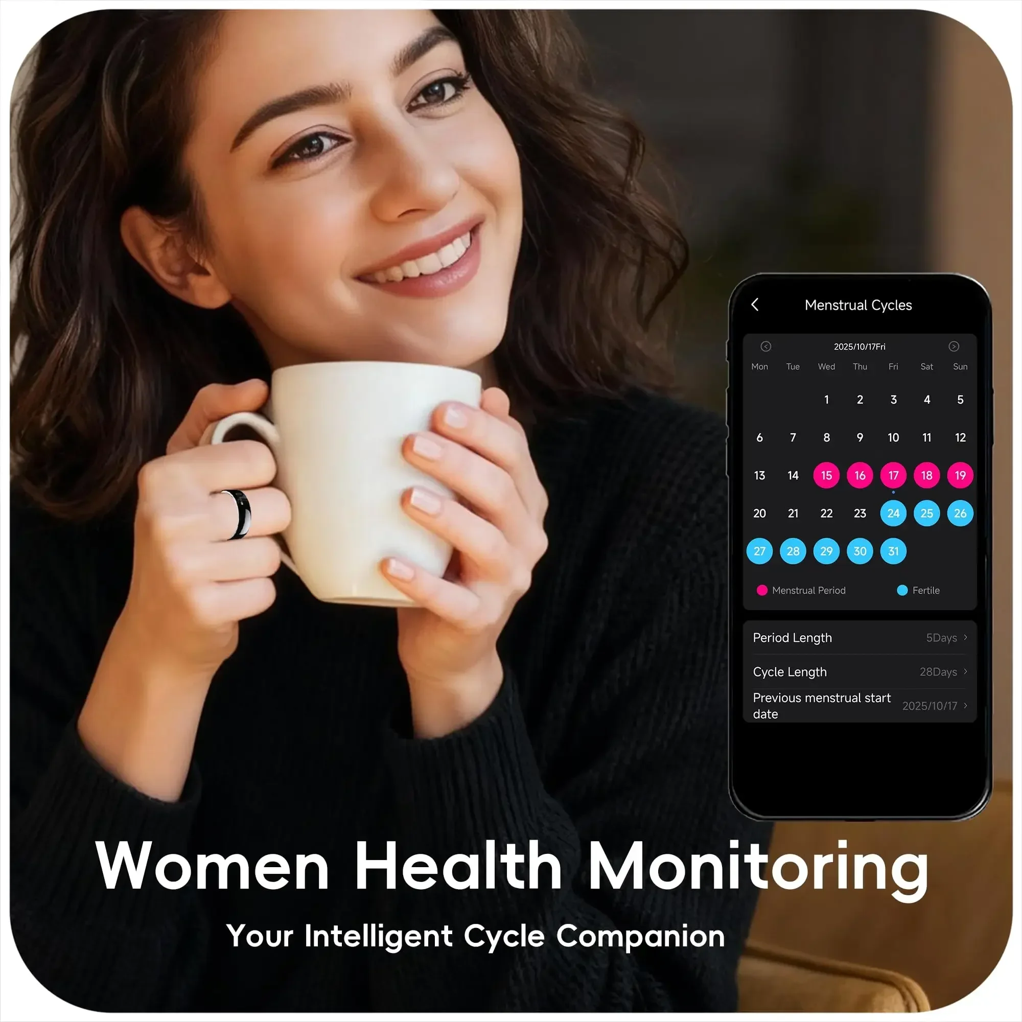 QINO R31 Anello Intelligente con Notifiche e Vibrazione | Avvisi di vibrazione per chiamate e messaggi | Notifiche con controllo touch | Monitor della Salute - immagine 3